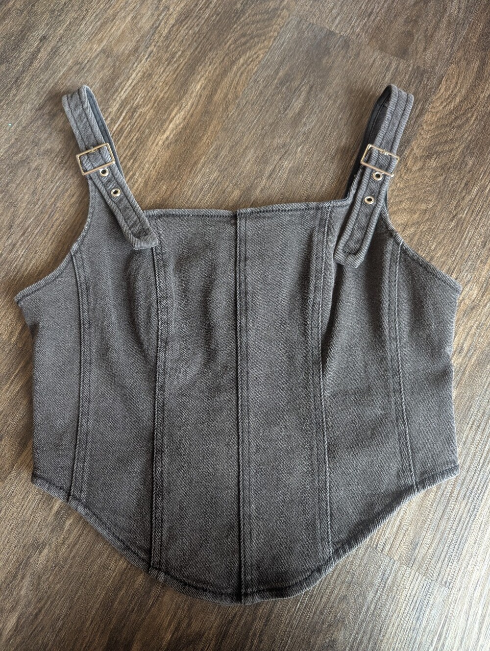 Women’s Charcoal Strap Corset Top Wild Fable Size Small